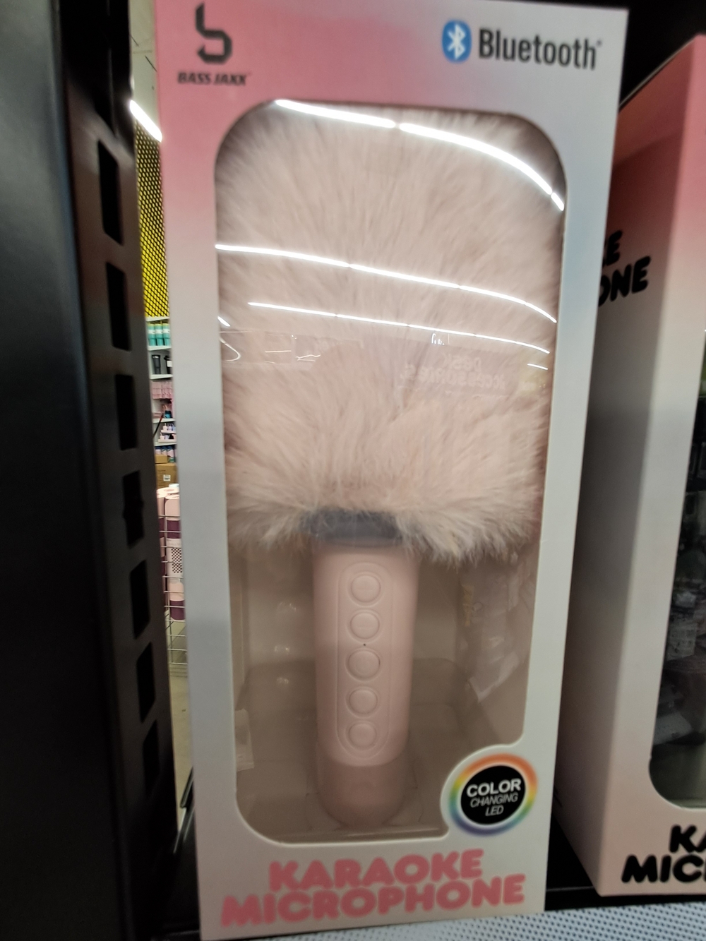 Pink Furry Bluetooth Karaoke Microphone